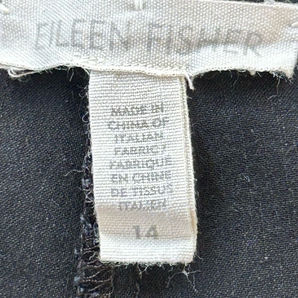 Eileen Fisher Black Pants Size 14 - Organic Linen Blend - Straight Leg, Size Zip - Picture 14 of 15